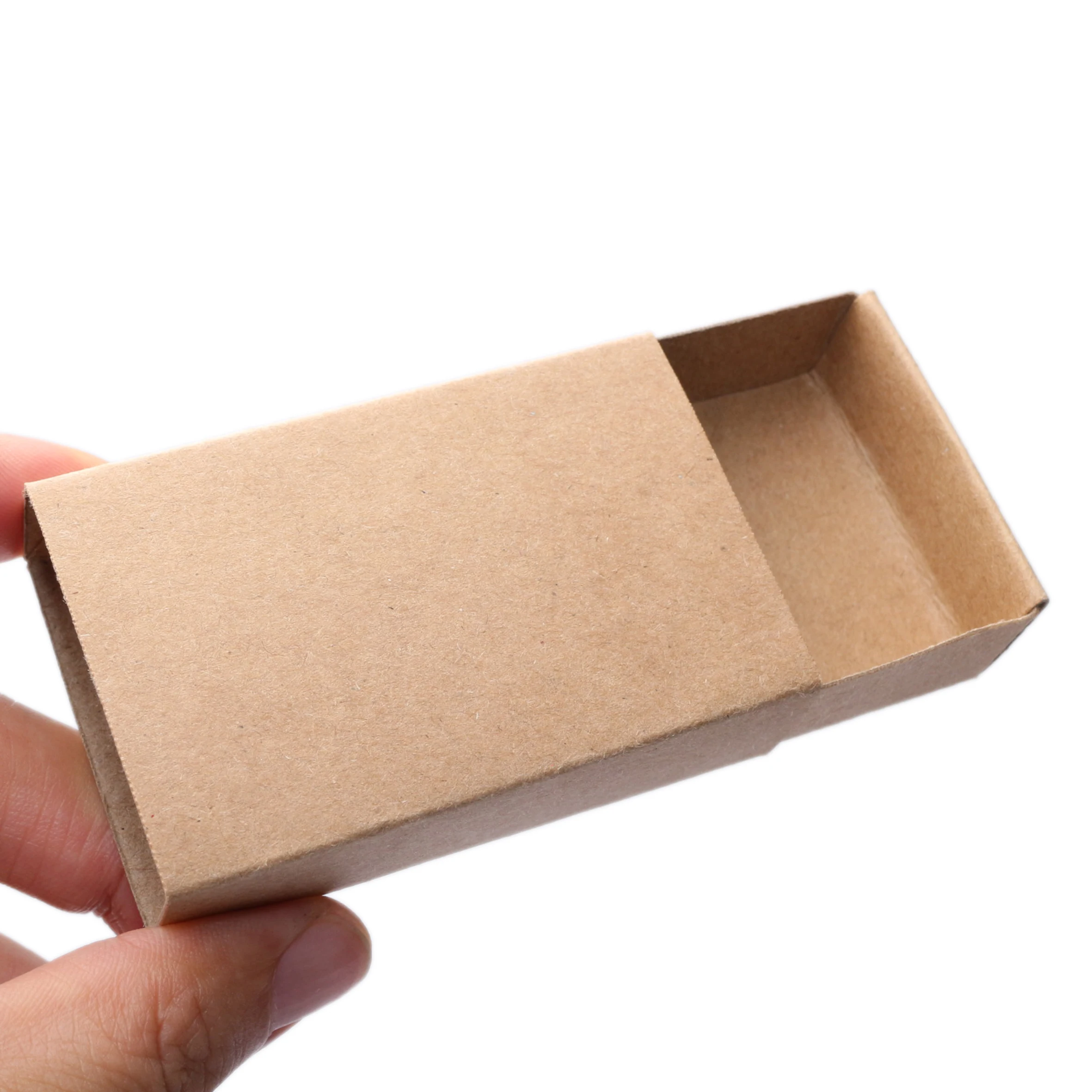 No Printing Blank Mini Recycle Brown Kraft Paper Drawer Box Match Box Sliding Box
