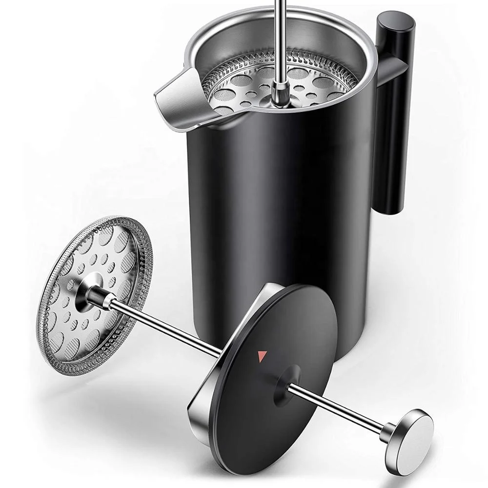 
Amazon 1000ml 34oz stainless steel double wall matte black color french press 