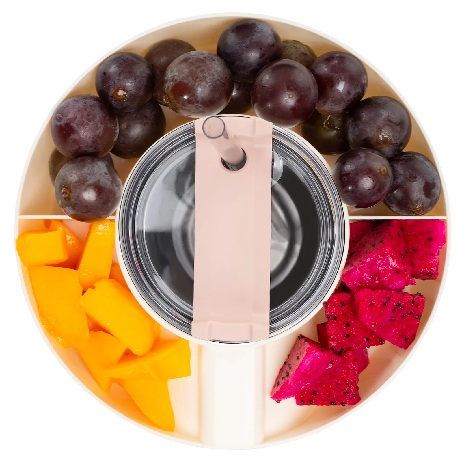 Hot Sale 4 Grids  Reusable Food Grade PP Snack Bowl for Stanley Cup