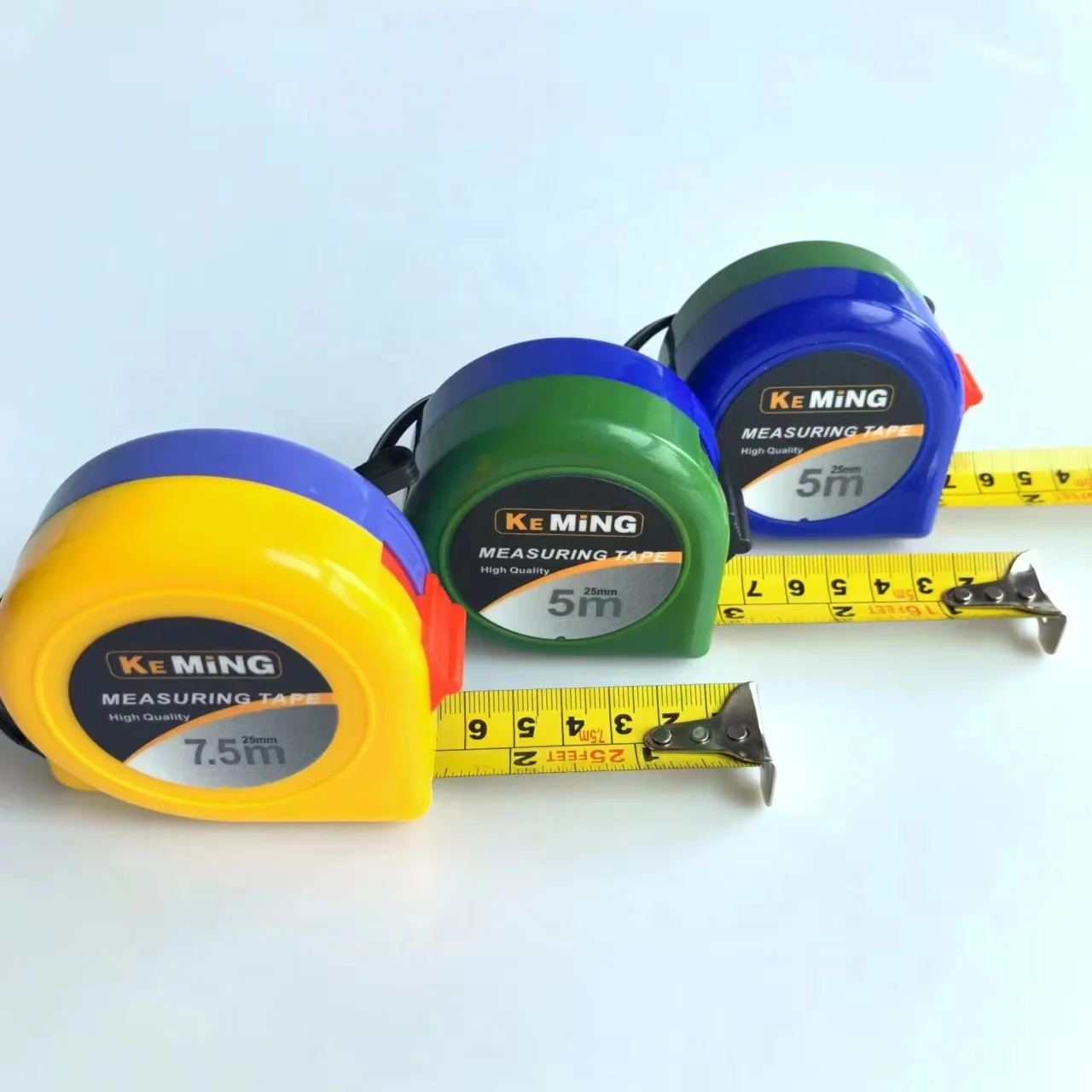 High Quality Tough Premium Tape Measure 3m 5m 7.5m 10m Tire One Lock Plastic Metal Customize Measuring Tape