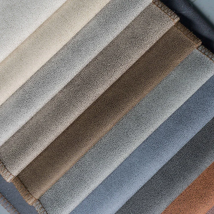 In Stock 100%  polyester Genuine leather touch Imitate Microfiber sofa leather fabric for sofa