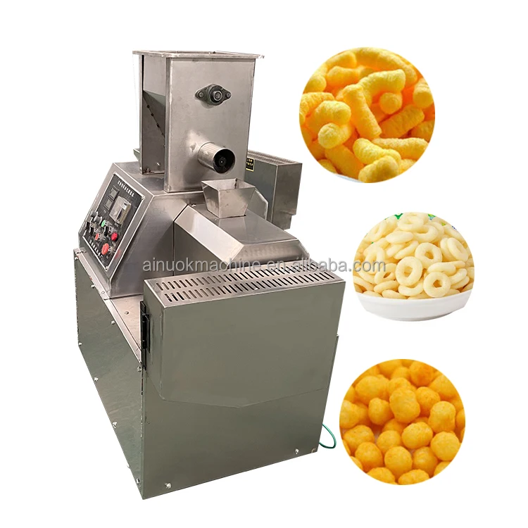 Stainless steel small scale business commercial electric motor corn grits puff extrudersnack making machine