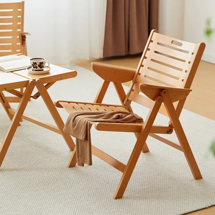Solid Wood Foldable Garden Lounge Chair Wholesale Outdoor Furniture BEECH WOOD Portable Folding Camping Outdoor Chairs