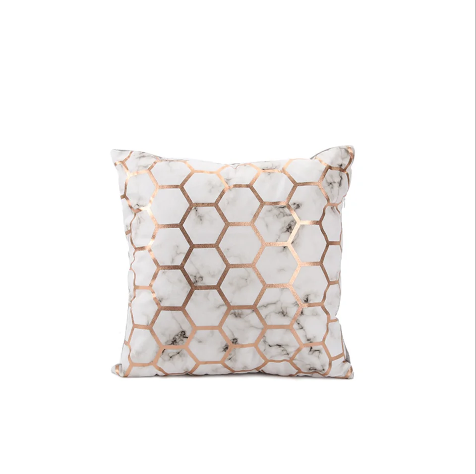 Innermor bronzing cotton wool soft bedroom metal style geometric diamond sofa upholstery 45x45cm pillowcase