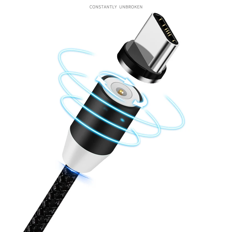  Лидер продаж светодиодный магнитный 3 в 1 USB-кабель 2 0 А со светодиодным индикатором используемый для Lightning Type C Micro