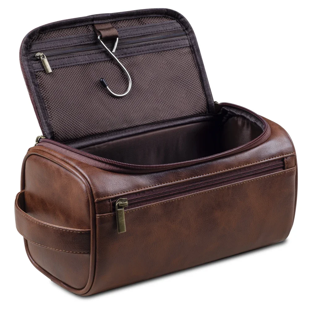 Men Vintage Luxury Toiletry Bag Travel Necessary Business Cosmetic Makeup Cases Male Hanging Storage Organizer Wash Bags