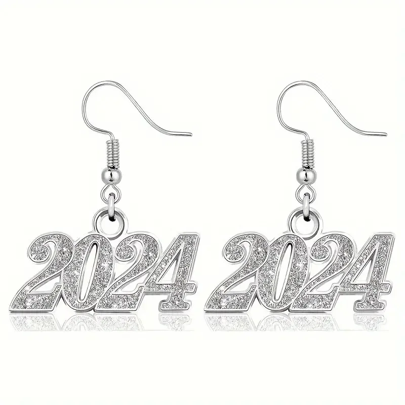 Senior Class of 2025 Graduation Charm Jewelry Set for Trendy Valentines Gift Earrings Necklace
