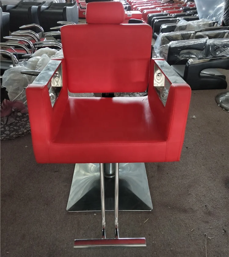 Siman high quality special haircut lifting beauty hair salon furniture red black barber styling chair for sale