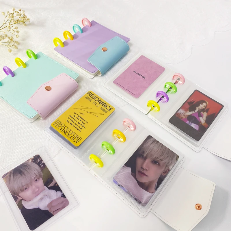 Customized disc bound 3 inch photocard album with transparent pockets Collect the card