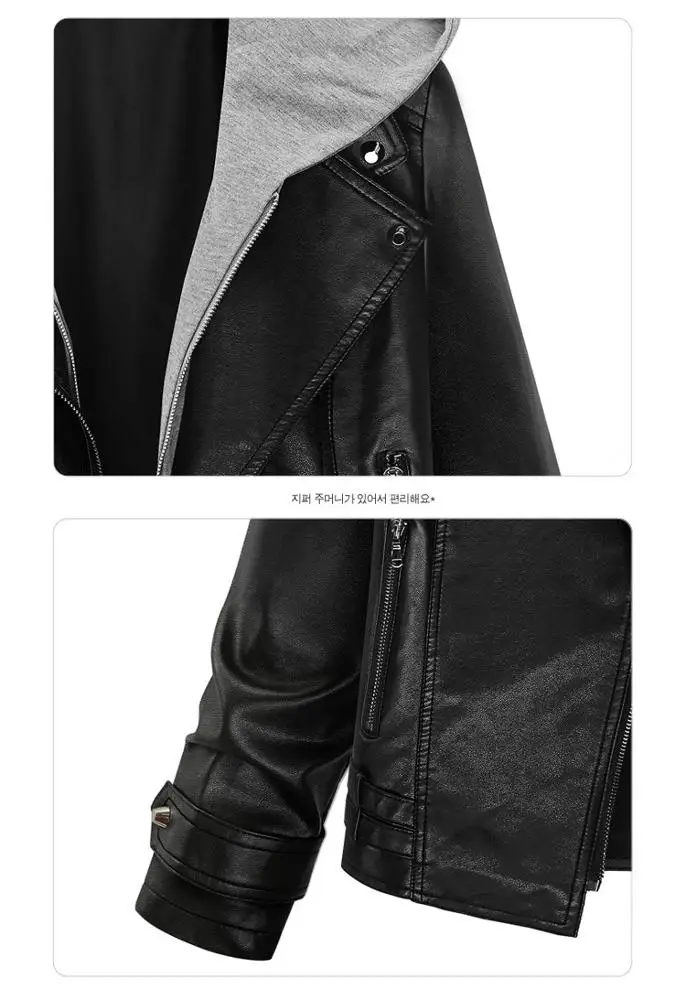 
XL-5XL plus size women leather jacket black faux leather biker jacket 