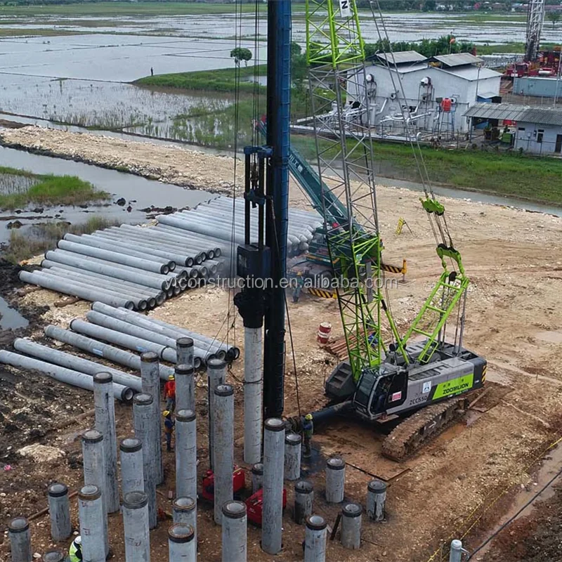 Crane pile driver DD55 diesel pile hammer for 450x450 square pile in Philippines and Indonesia