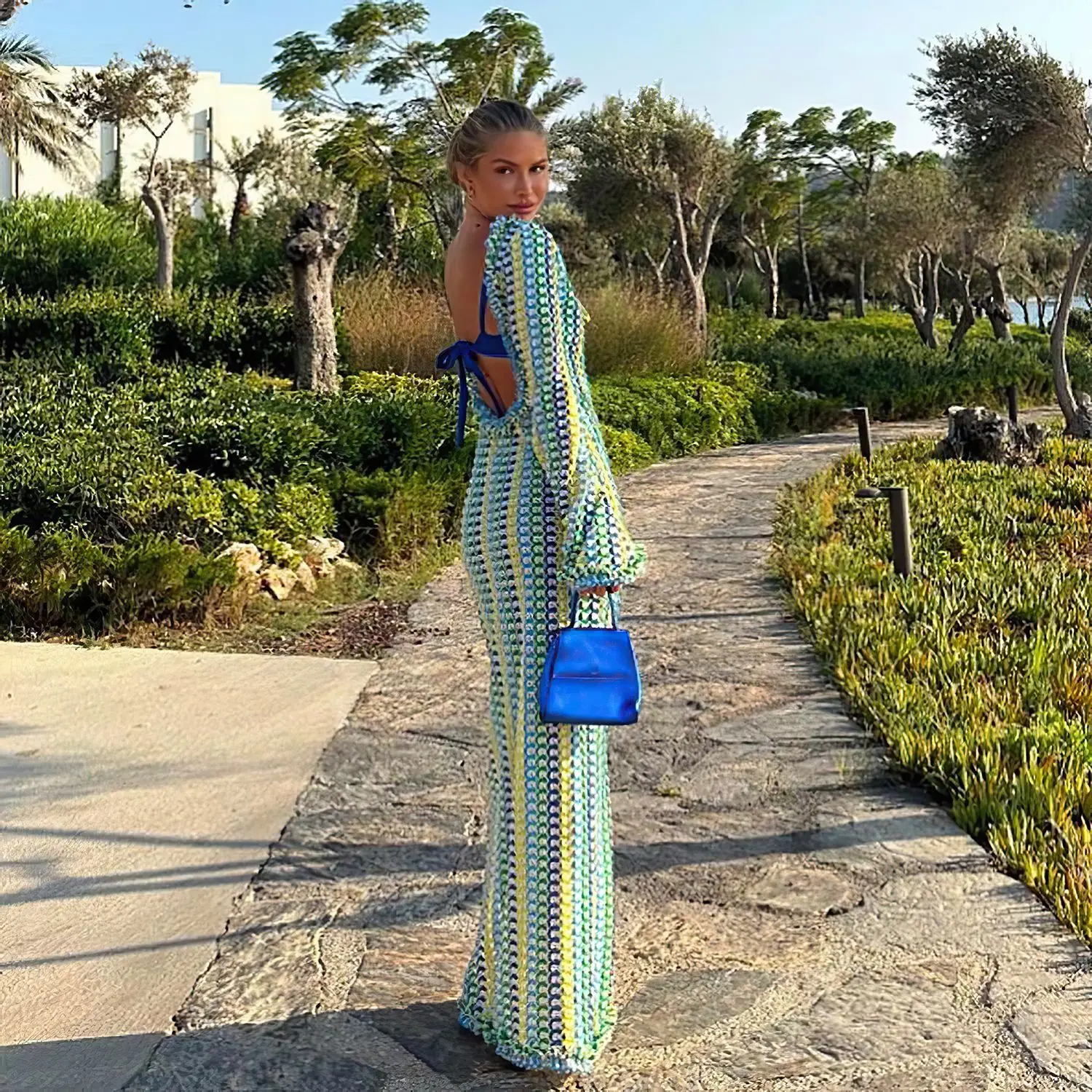 Wholesale sexy long dleeve dress casual elegan long Formal Elegant Sweaterbeach dresses women summer