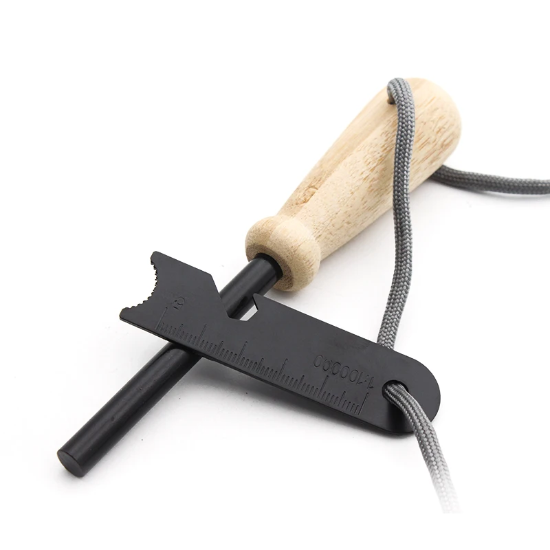 Survival Tinder Paracord EDC Accessories Waterproof Natural Bamboo Handle Fire Ferro Rod Starter for Wildness