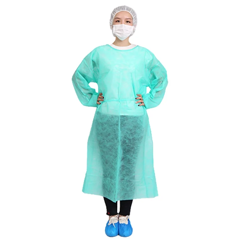 Изоляционное платье нетканые хирургические халаты/ppe одноразовые халаты комбинезон/cpe хирургическое платье