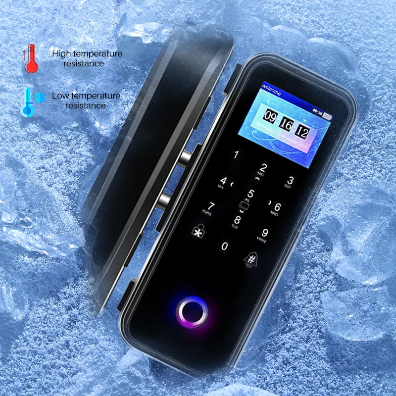 Tuya WiFi App Digital Electronic biometric Fingerprint glass door lock