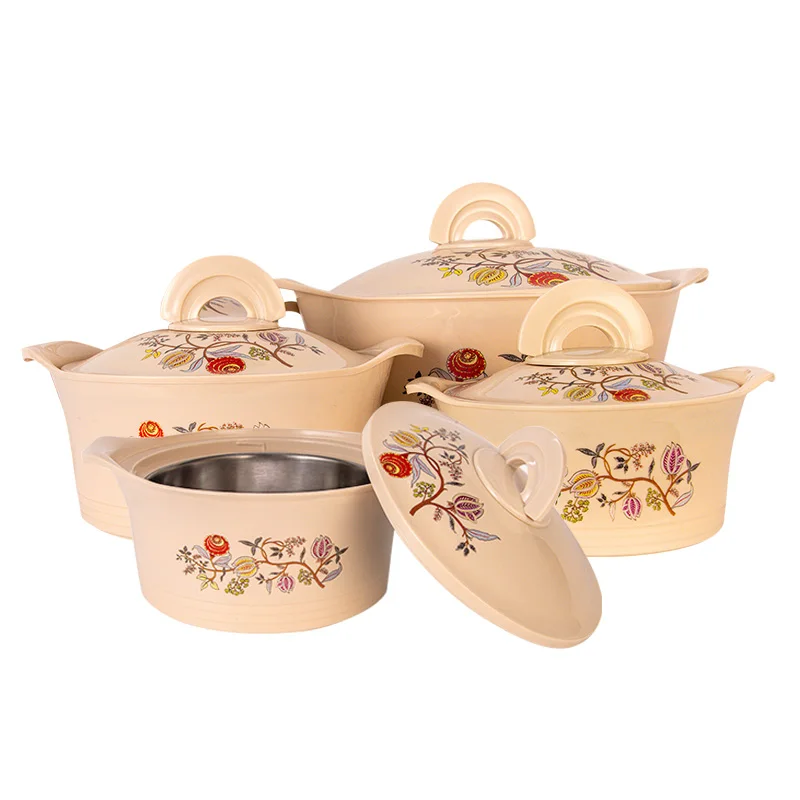 Hot Pot Keep Warm/Cold Upto 4-6 Hours Insulated Casserole with Stainless Steel Food casserole 4 set