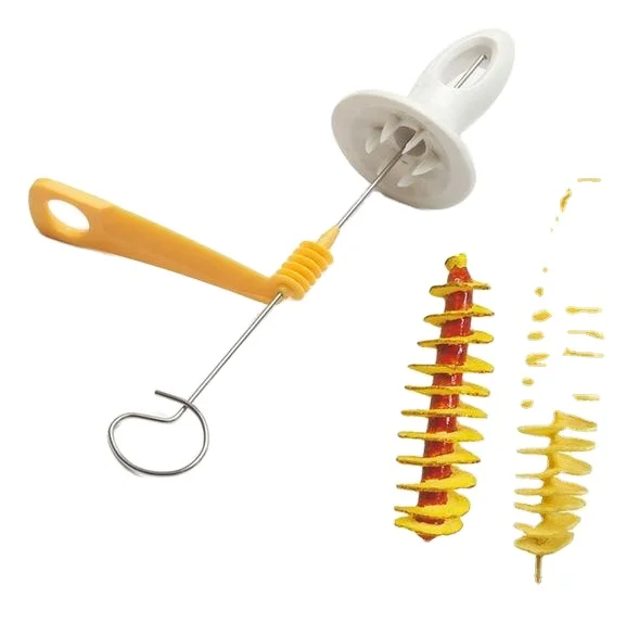 3 string Rotate Potato Slicer Stainless Steel +Plastic Twisted Potato Slicer Cutter Spiral DIY Manual Creative