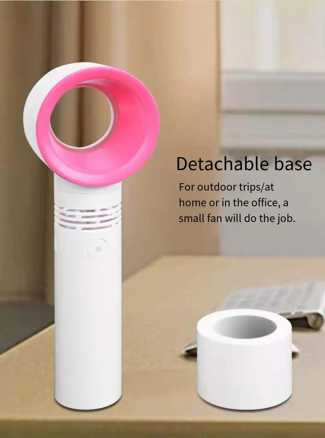 New Bladeless Portable USB Leafless Mini Fan Air Cooler Lithium Battery Rechargeable Handheld Painted Mini Fan