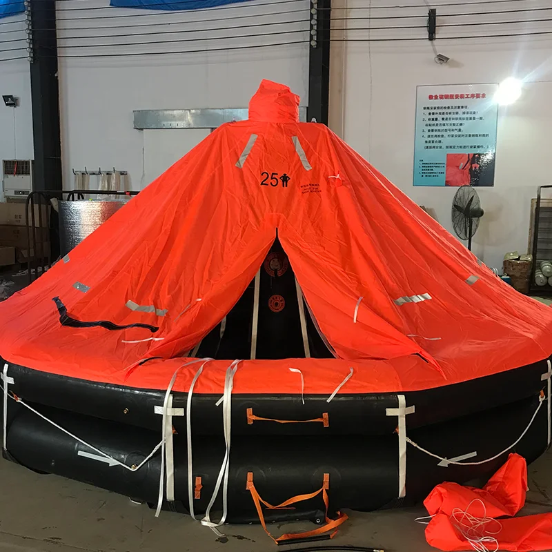 Marine D Type Life Raft Inflatable Davit Launched Liferaft with Emergency Pack Chinese Supplier