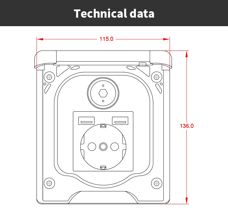 European Standard RV Power Sockets Outlet of RV Exterior Accessories