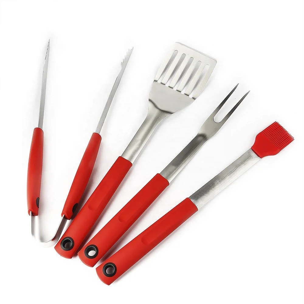 Hot Selling Stainless Steel Bbq Grill Tools Outdoor Portable Metal Cooking Tools Bag