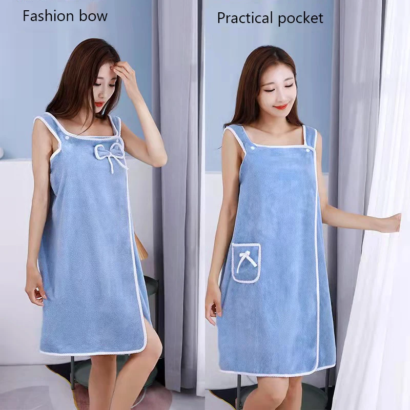 Body Wrap with Adjustable Touch Fastener Factory wholesale microfiber soft beauty sexy women bath towel dress