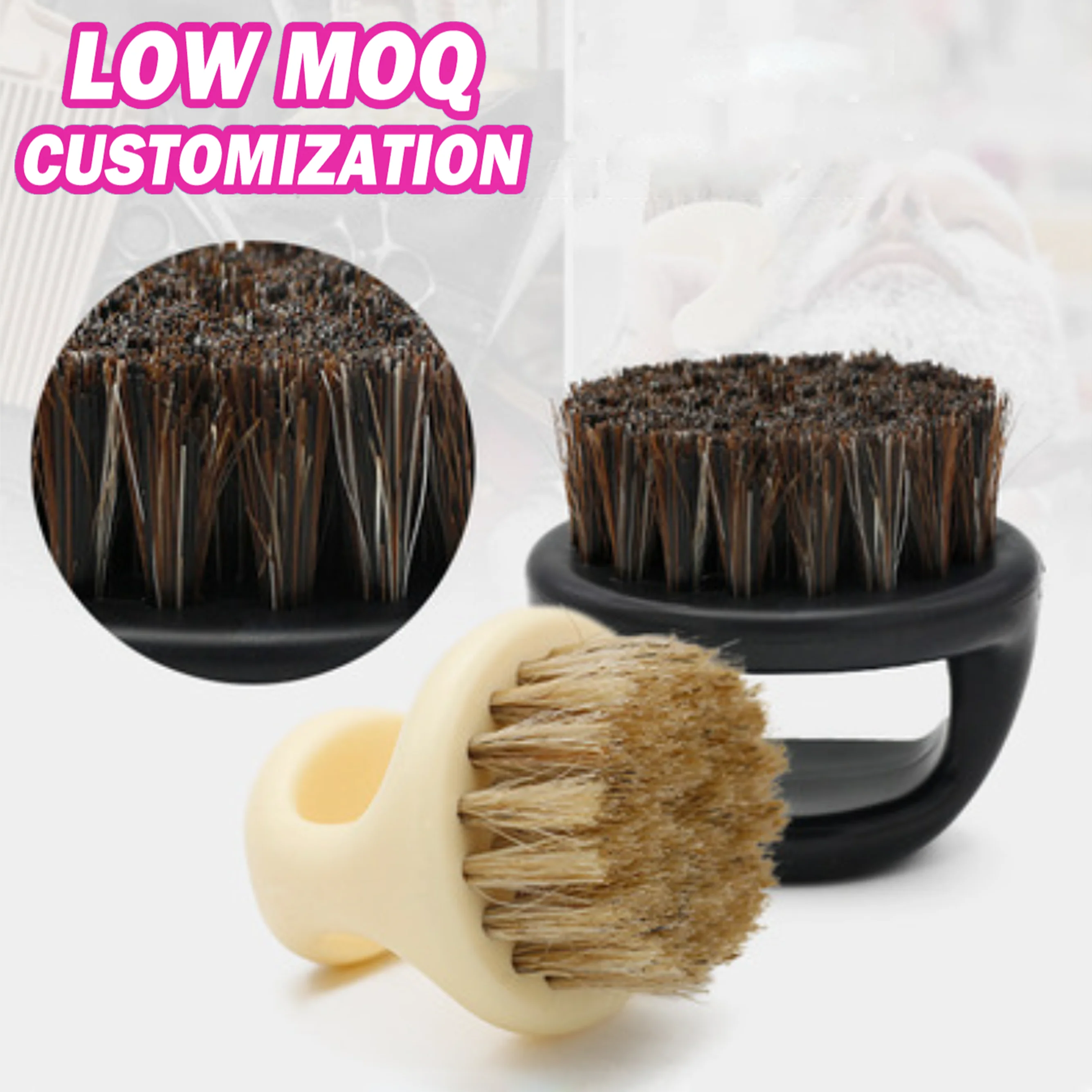 private label custom logo wholesale plastic mini small finger ring beard brush