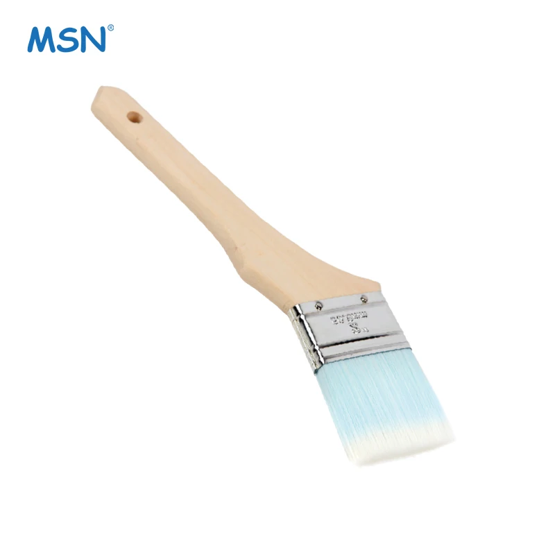 MSN 1350 pure bristle long wooden Factory supply handle radiator paint brush wool brushes multi angle paint brush