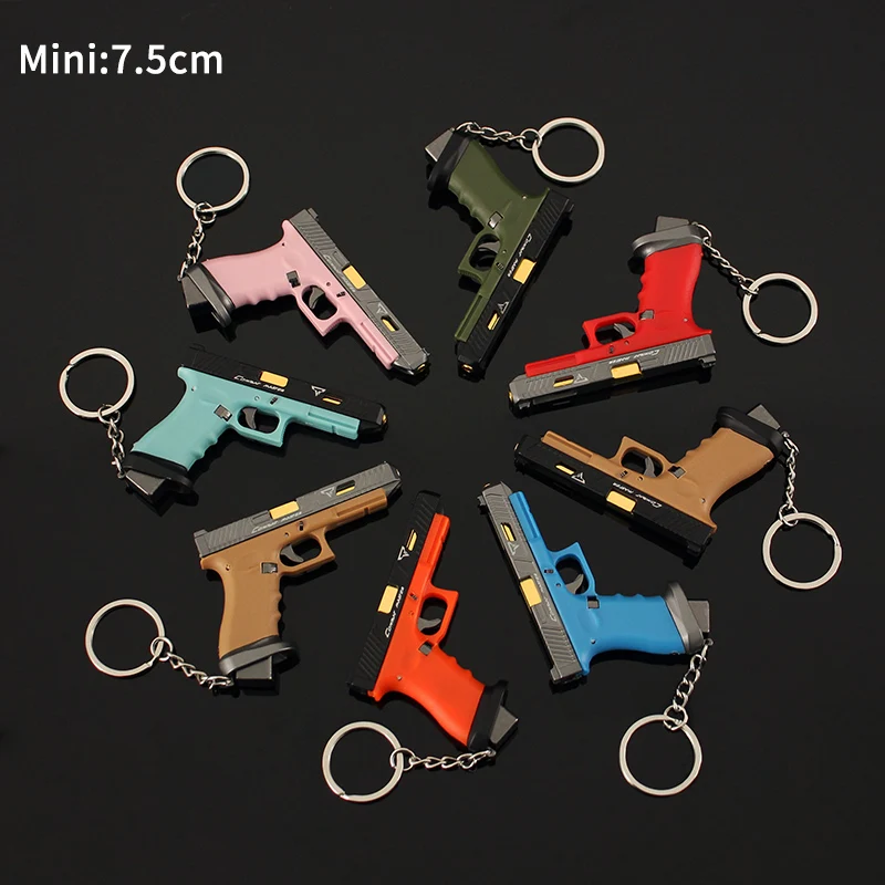 Metal Toy Gun Model Realistic 75mm Toy Gun Pistol Metal Hand Gun Shape Keychain JW2 Taran Tactical G34 TTI G34