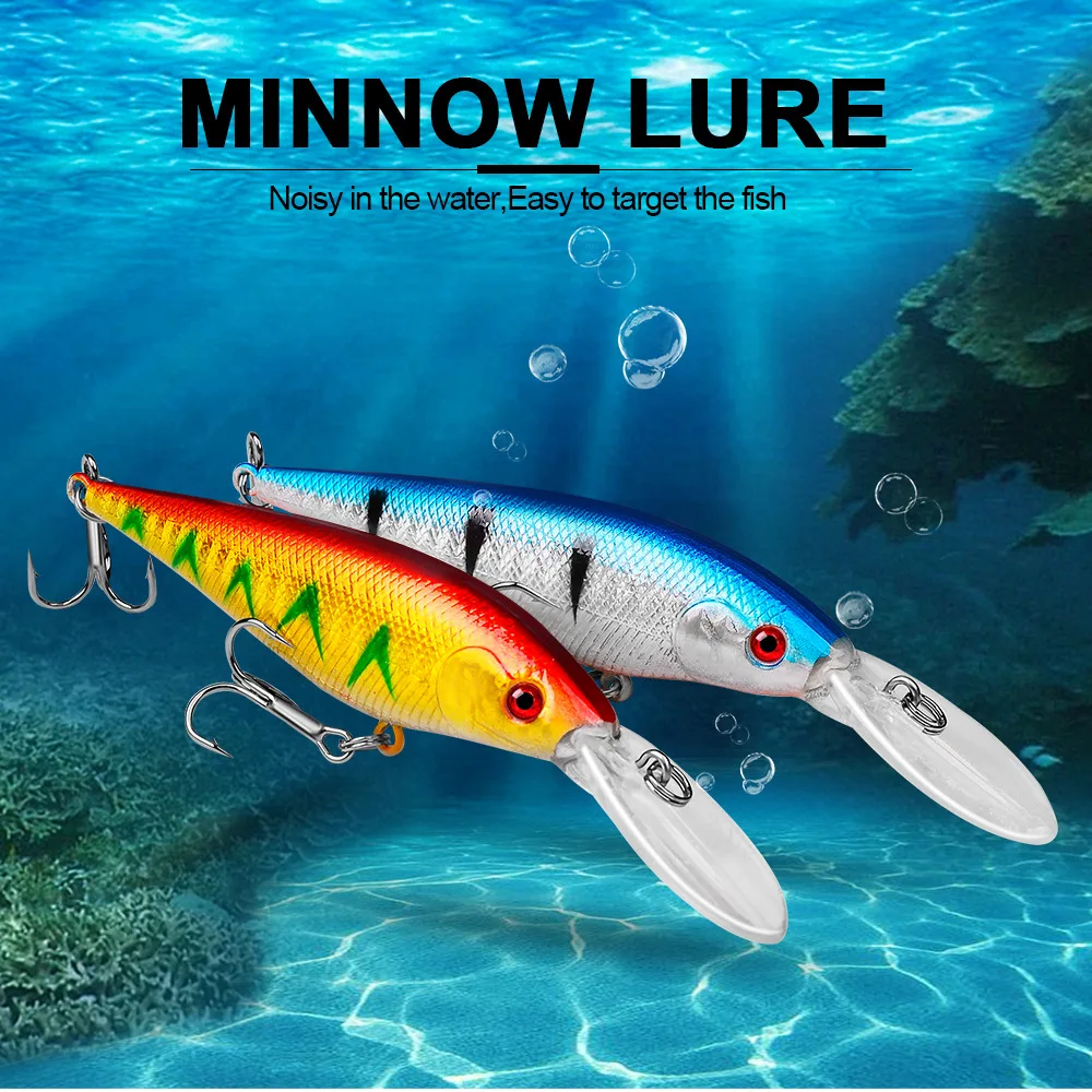 Pike Bait 10.5g 12cm Floating Pencil Bait Hook Saltwater Fish