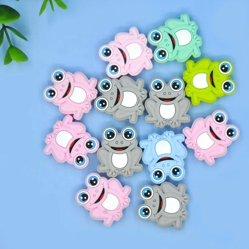 DIY cute frog shape Baby teething Silicone Focal Beads For Pacifier Jewelry Accessories silicone beads