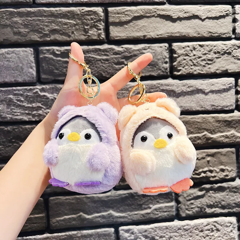 Mini Plush Penguin Pendant Keychain Doll Hanging Ornaments Wholesale School Bag Small Doll plush keychains toys