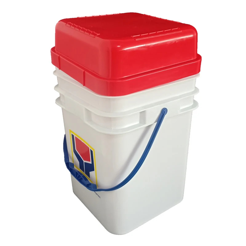 wholesale 20L square plastic pail food grade plastic bucket with lid  can printing logo Donation Bucket