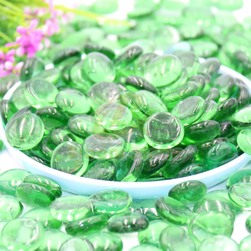 Hot Quality Wholesale  17-19mm  Glass marble transparent flat glass beads