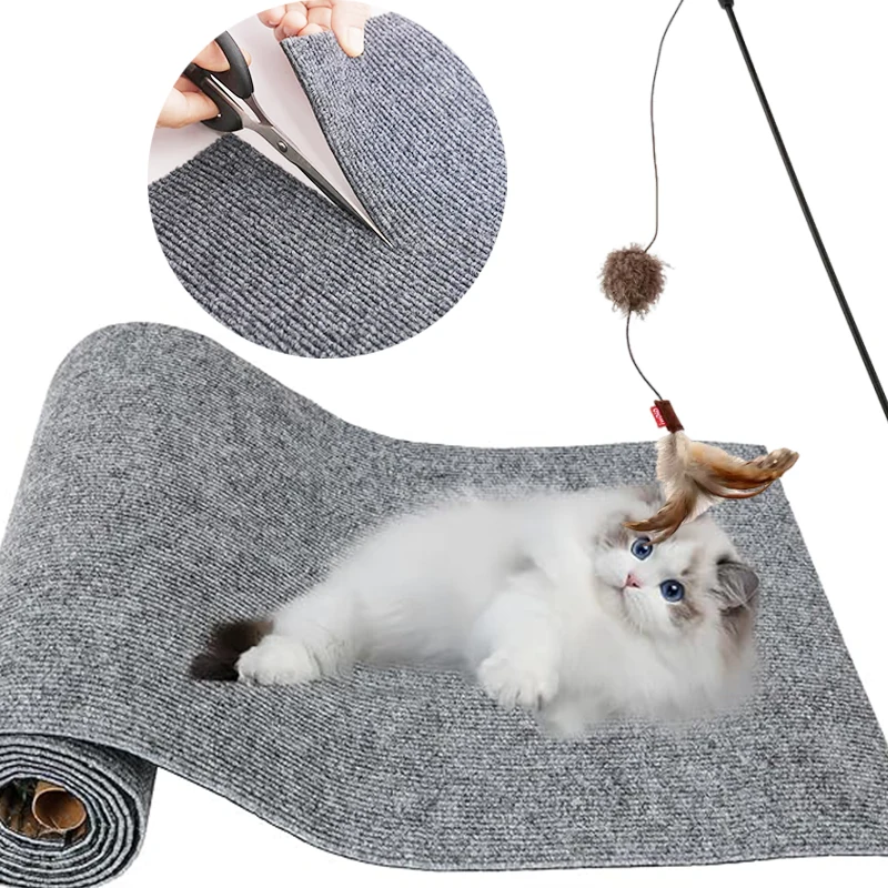 Self-Adhesive Furniture Protector Washable DIY Cat Scratcher Mat Replacement Pet Cat Play Mat