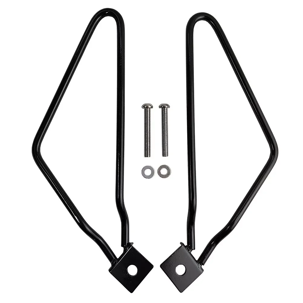 Motorcycle Universal Black Saddle Bag Support Bar Mount Bracket Compatible For Harley Davidson Dyna Sportster XL883 XL1200