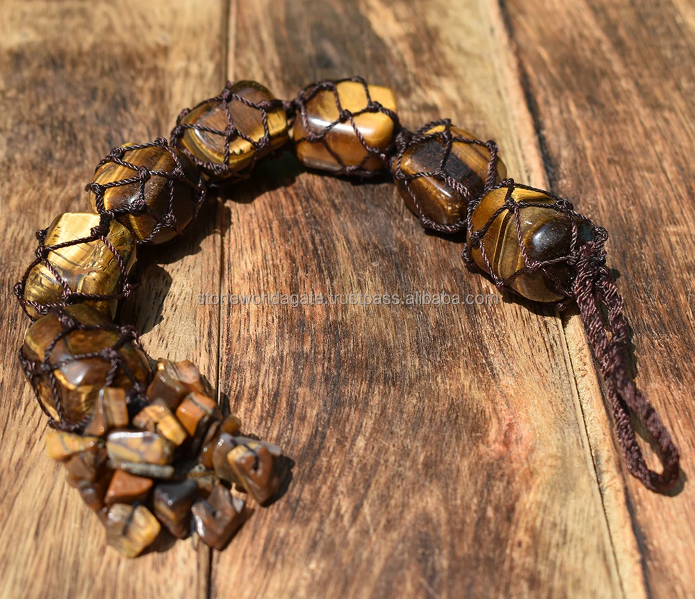 
Tiger Eye Car Hanging Ornament Natural Reiki Healing Gemstone Tassel Hanging Pendant For Door, Window, Wall 