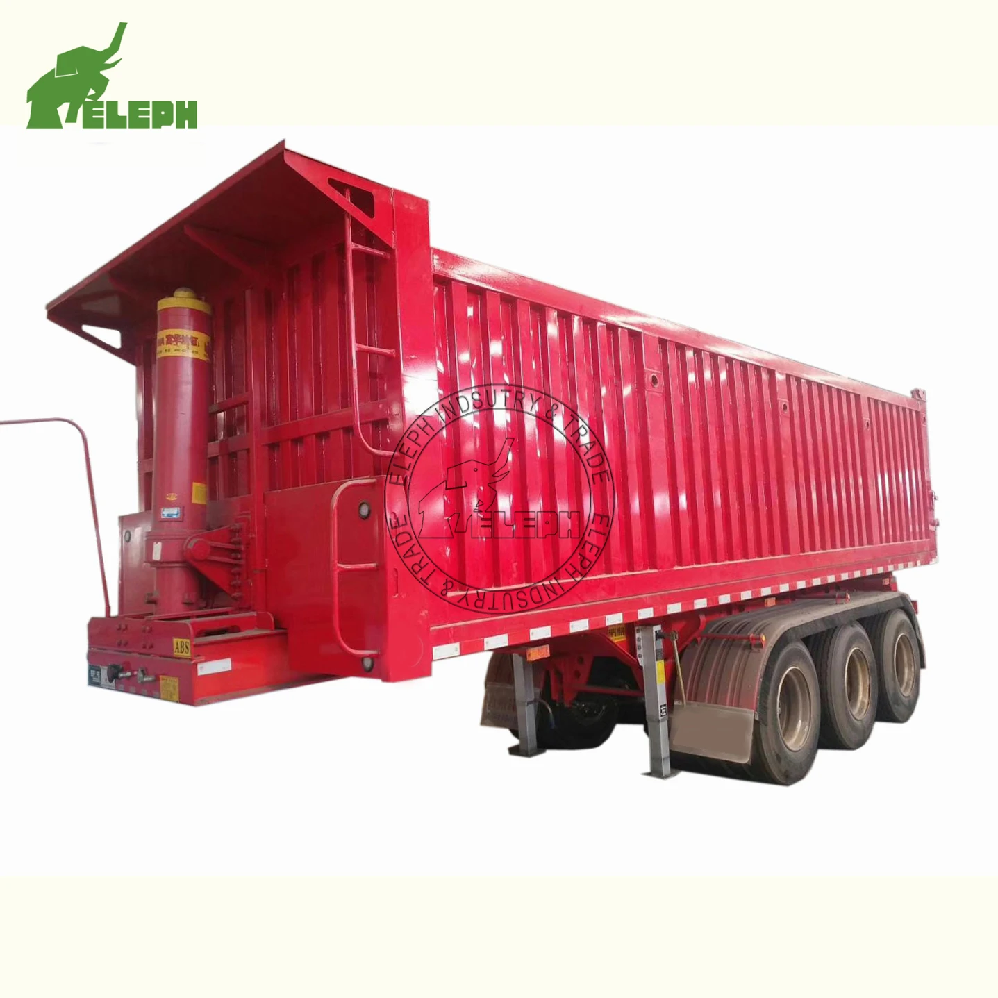 3-axis rear dump tarpaulin semi-trailer end tipper dump trailer 07