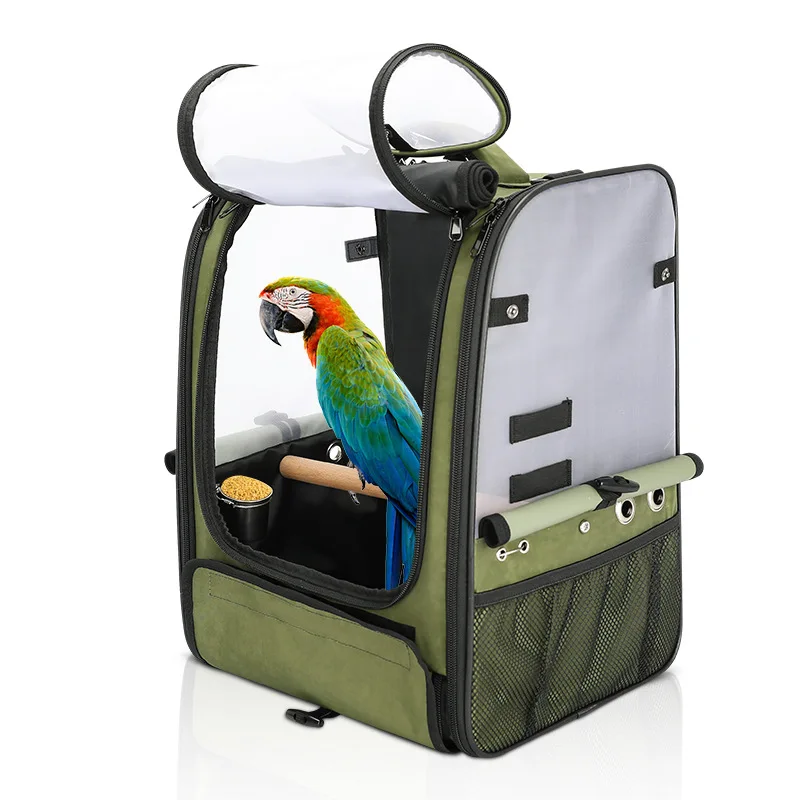 Nylon outdoor birdcage bird travel backpack capsule travel cage pet backpack bird nest parrot carry bag