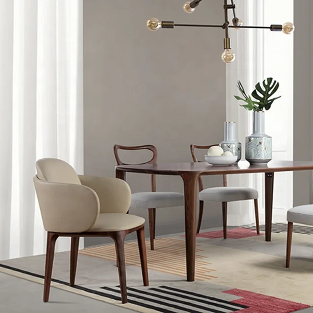 Modern Wooden Armrest Dining Chair For design Furniture