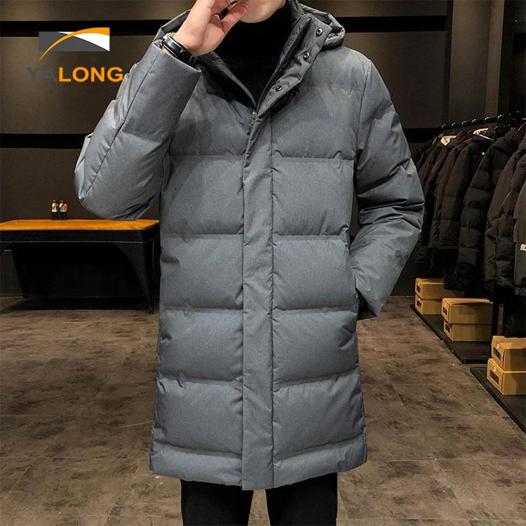 New design casual fashion wholesale winter warming quilted coat long down jacket for men