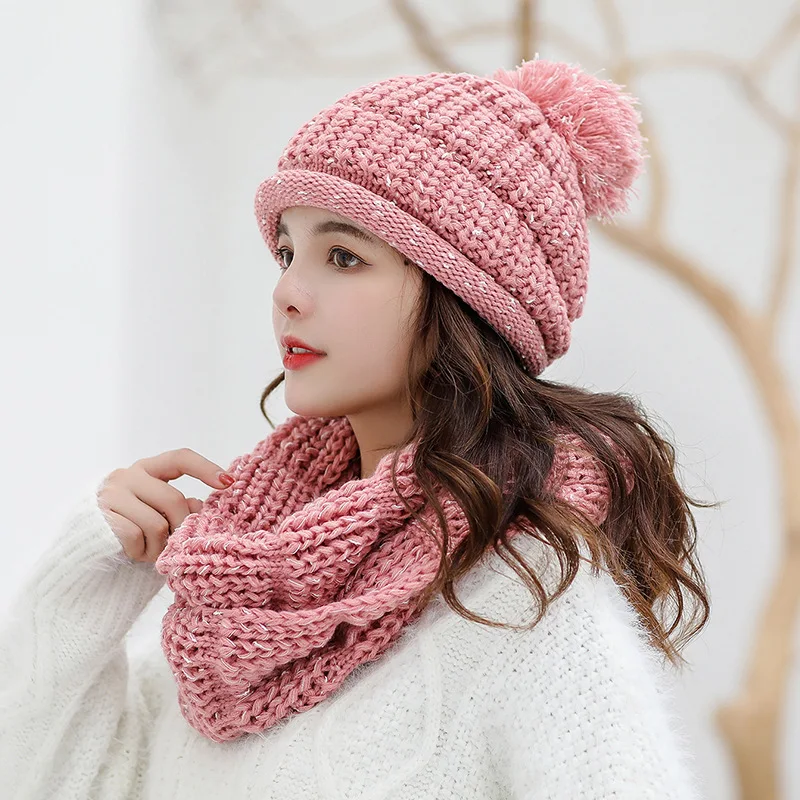 Autumn and winter ladies plus velvet warm jacket head hat outdoor cold-proof casual fashion sweet hair ball hat manufacturers di