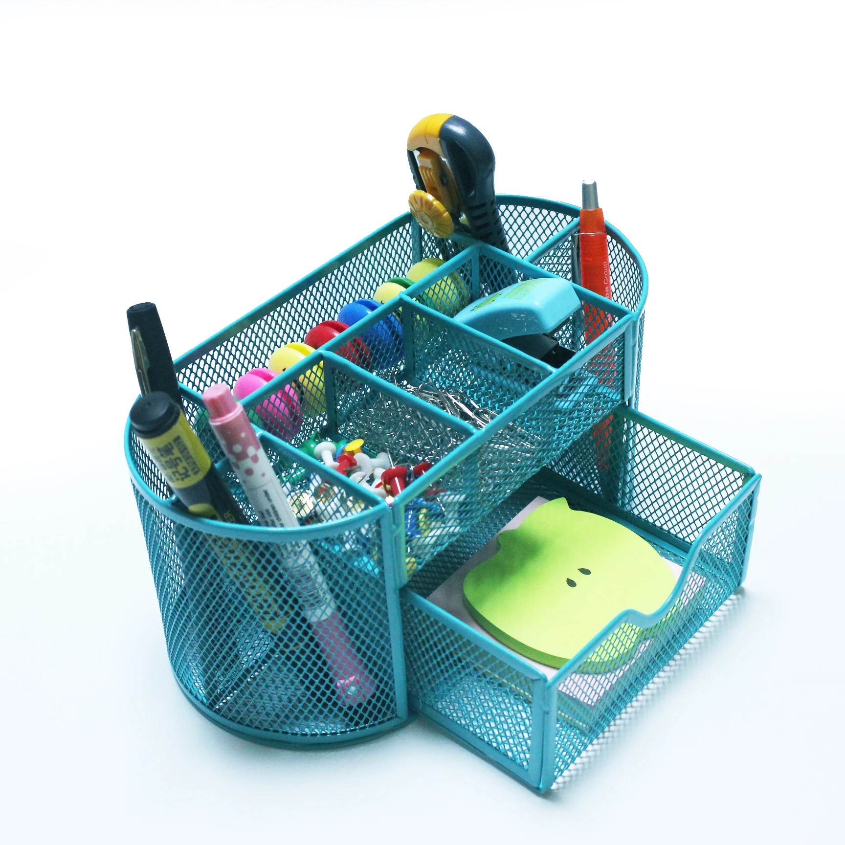 
Multifunctional storage box on desk metal meshRound combined storage box 