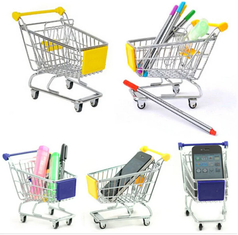 wholesale small mini kids metal iron wire folding foldable rolling grocery shopping cart for supermarket