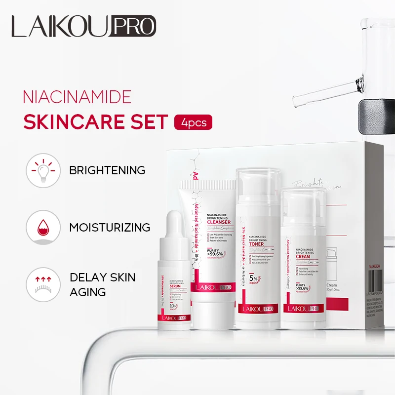 LAIKOU Private Label Skin Care Sets Retinol Niacinamide Care Skincare Set Revitalizing Whitening Facial Kit