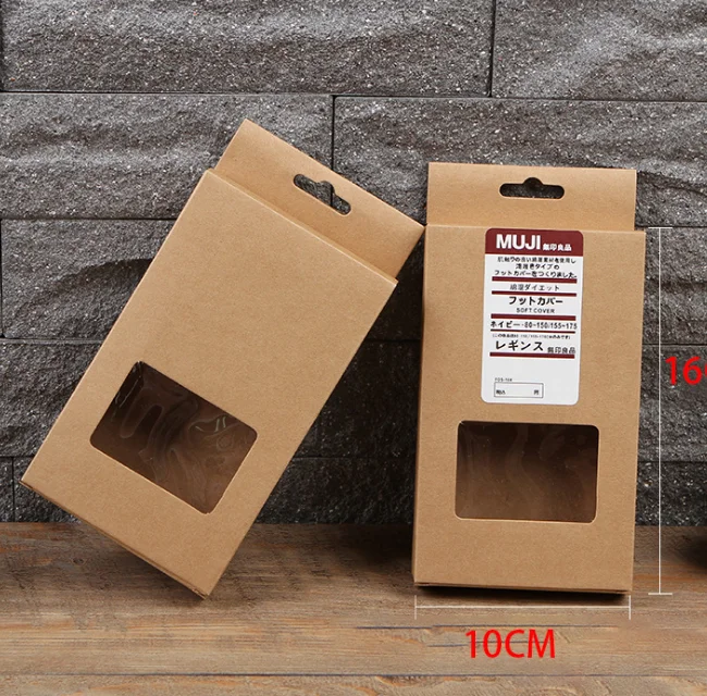 Wholesale Square Hanging  Underwear Socks Panties Packaging Box Kraft Boxes Paper Box