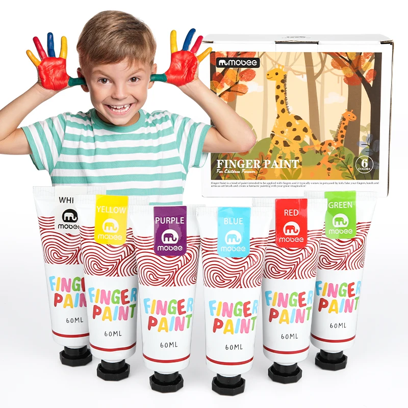 Gxin P023B01-6 6 colors  Factory direct selling 60ml  high quality finger paint for children supplies finger paint set