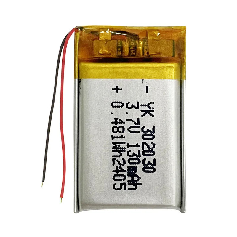 Yongke Customizable 130mAh Polymer Lithium Battery for Digital Devices Night Light Makeup Mirror Self-Shooting Rod 302030