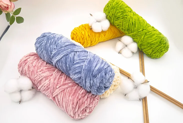 Chenille Yarn gold velvet coarse wool hand-knitted thread wholesale scarf thread crochet material bag chenille wool yarn