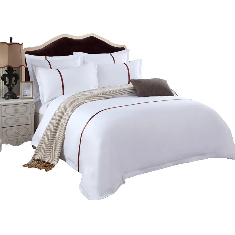 Отель ткань продукт постельный комплект из четырех предметов из чистого хлопка все хлопковая белая high-end простынь Комплект постельного белья
